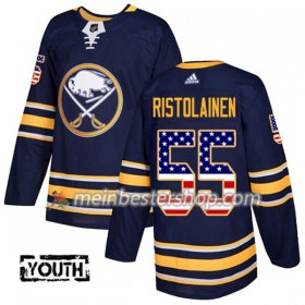 Buffalo Sabres Rasmus Ristolainen 55 Adidas 2017-2018 Marineblau USA Flag Fashion Trikot Authentic - Kinder